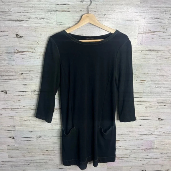 Theory black long sleeve mini dress with pockets size  medium - Picture 1 of 10